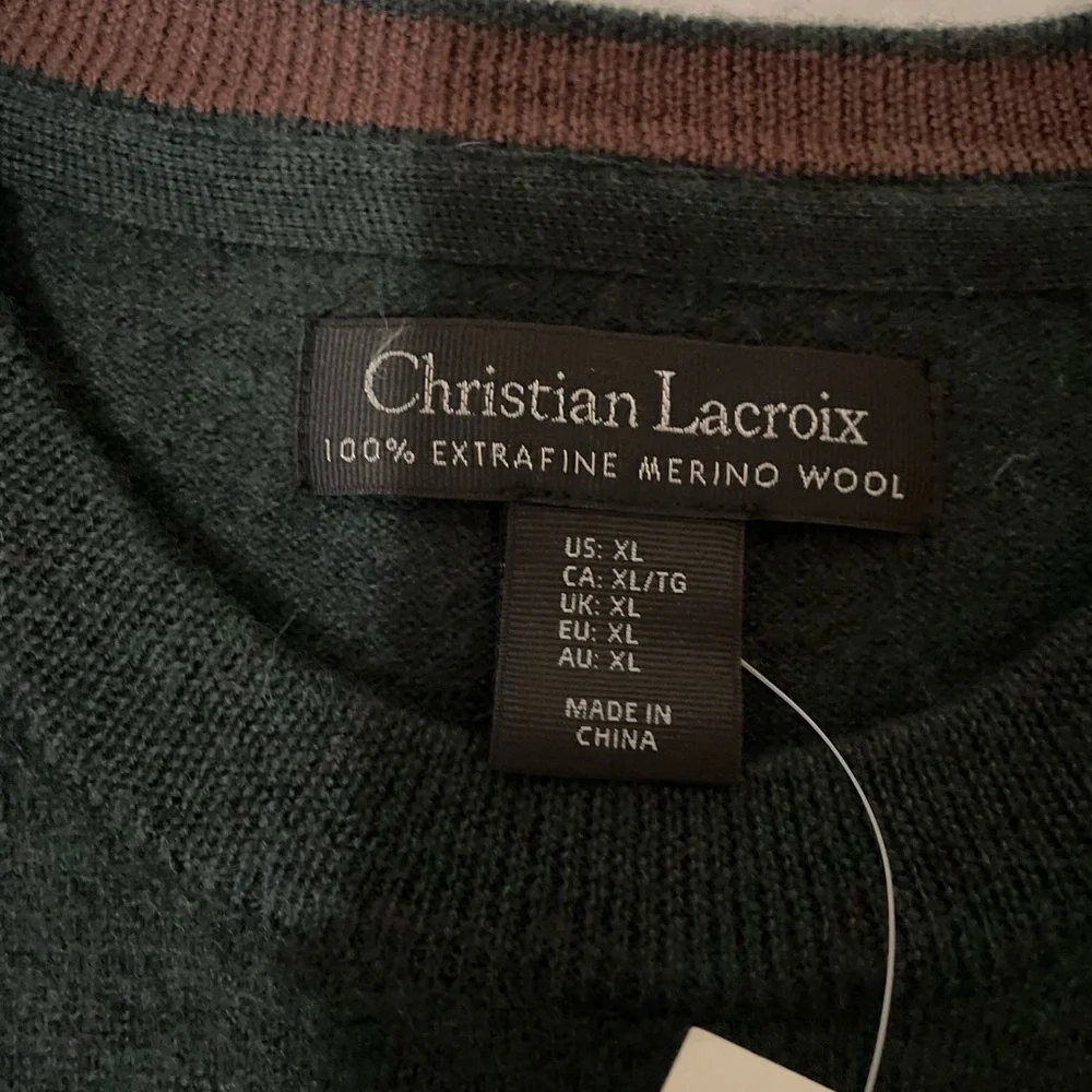 Christian Lacroix Dark Green Crewneck Sweater